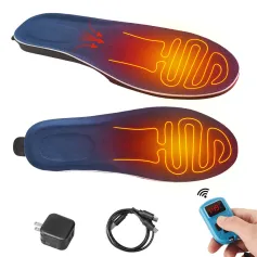 Solette riscaldanti con 3 modalità di temperatura regolabile, solette ricaricabili tramite USB con telecomando wireless per lo sci all'aperto