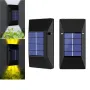 2PCS Outdoor Solar Light LED Waterproof Decoration Wall Lamp for Fence Porch Country Balcony House Garden Street Lighting