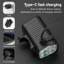 BENGGUO 2-in-1 LED Bicycle Front Light with Bell Horn 4 Super Bright LEDs 500mAh Battery Type-C Charging Safe for Night Cycling