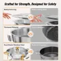 WARMOUNTS Chafing Dish Buffet Set, 5QT 2/4 Pack Gold Accent Stainless Steel Chafers and Buffet Warmers Sets with Glass Lid & Lid Holder for Parties Catering Events Weddings Banquets