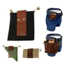 IPRee Foldable Large Capacity Canvas Belt Bag, Pouch, PU Leather Canvas Drawstring Foraging Pouch for Travel Camping Hiking Bag