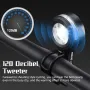 WEST BIKING 2 em 1 Buzina Farol 120dB Alto Som Buzina de Bicicleta 5 Modos de Luz 400mAh Tipo-C À Prova D'água Buzina de Alarme Antifurto Elétrica para Bicicleta