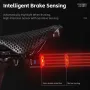 WEST BIKING Luz traseira de bicicleta com sensor de freio inteligente, display digital de LED, parada automática, tipo C, 1100mAh, luz traseira portátil de longa duração para bicicleta MTB, bicicleta de estrada, scooter