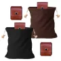 IPRee Foldable Large Capacity Canvas Belt Bag, Pouch, PU Leather Canvas Drawstring Foraging Pouch for Travel Camping Hiking Bag