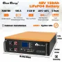 [Прямая поставка из США] Cloudenergy 48 В 150 Ач шкафного типа литий-ионный LiFePO4 аккумулятор глубокого цикла 7680 Втч 5120 Вт Энергия 6000+ жизненных циклов Встроенная система управления аккумуляторными батареями 100 А для автофургонов, солнечных батар