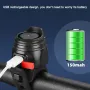 80dB Loud USB Rechargeable Electric Bike Bell 150mAh Battery Safety Warning Lightweight Bicycle Handbar Horn for MTB Road Cycling
