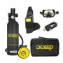 DIDEEP X4000Pro 1L Scuba Diving Tank Snorkel Equipment Leisure Outdoor Swimming Spare Oxygen Portable Capacity Use 10-20 Minute with Adapter Diving Goggles Strap Bag Handbag