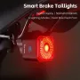 WEST BIKING Luz traseira de bicicleta com sensor de freio inteligente, display digital de LED, parada automática, tipo C, 1100mAh, luz traseira portátil de longa duração para bicicleta MTB, bicicleta de estrada, scooter