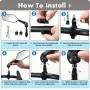2 peças de espelhos de guidão de bicicleta para bicicleta elétrica, scooter, snowbike, ângulo amplo ajustável, visão traseira e rotação de 360 graus, design de segurança