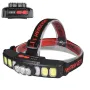 USB Rechargeable LED Head Flashlight XPE COB Headlamp Red Light Motion Sensor Lightweight for Running Camping Equipments Nature Hike