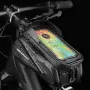 Sacoche de vélo pour téléphone, sacoche de cadre avant de vélo, étui étanche, rangement pour écran tactile, coque rigide pour tube VTT, sacoche de poutre avant