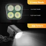 BENGGUO 2-in-1 LED Bicycle Front Light with Bell Horn 4 Super Bright LEDs 500mAh Battery Type-C Charging Safe for Night Cycling
