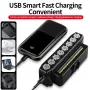 Cansses 3 in 1 4000mAh Battery Bike Headlight 6 Light Modes USB Fast Charging Waterproof Power Bank Phone Bicycle Front Light with 130db Horn for Night Cycling