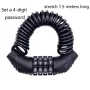 Universal Bicycle Lock 4 Password Mode Wire Security Portable Anti-theft Helmet Lock for MTB Road Bike Motorcycle