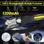Bikight LED COB Sensor Headlamp with Tail Magnet UV Light USB C Rechargable Head Flashlight Headlight LED COB Work Light