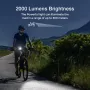 Astrolux® SL06 2000Lm Brightness & Vibration Smart Sensing Bike Headlights 6 LED 4800mAh Battery IPX6 Waterproof 6 Light Modes Type-C USB Rechargeable Aluminum Alloy Front Light for Electric Bike Scooter MTB Bicycle
