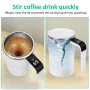 IPRee Intelligent Magnetic Auto-Stirring Cup with LED Display Temperature 380ml Rechargeable Portable Mixing Coffee Mug For Home & Office Use