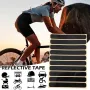 XANES 10PCS Set 8*1cm Invisible Reflective Adhesive Tape Bicycle Helmets Black Car Covering White Scratches Repairing for Bike Scooter