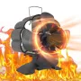 6 Blade Heat Powered Wood Stove Fan Fireplace Fan Furnace Air Blower for Wood/Log Burner/Fireplace Eco Friendly Fan