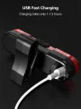 1 Đèn xe đạp sạc USB COB LED MTB Đèn hậu cảnh báo an toàn cho xe đạp Đèn hậu xe đạp Phụ kiện xe đạp