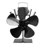 IPRee Fireplace 5 Blades Heat Powered Stove Fan Log Wood Burner Quiet Home Fireplace Fan Efficient Heat Distribution DY015J