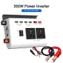 300W Power Inverter DC 12V to AC 220V Car Charger Converter with 4 USB Ports 8 Safety Protection Improved Sine Wave Power Convertersm Suitable for Mobiles Phones Computers Laptop