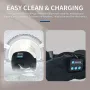 KALOAD Máscara de dormir de algodão macio Bluetooth V5.3 HiFi Music Tipo C com carregamento USB e faixa de cabeça para dormir à noite em viagens
