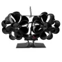 12 Blades Heat Powered Stove Fan Fireplace Heat Powered Eco-Friendly Fan Portable Heater Efficient Heat