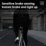 Luz trasera inteligente para bicicleta WEST BIKING de alta visibilidad, 100 h de duración, LED IP66, resistente al agua, advertencia, carga USB, luz de freno para carretera, montaña, conducción nocturna.