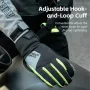 ROCKBROS Bike Gloves Full Finger Touch Screen PU Leather Non Slip Shock-Absorbing Padding Warm Gloves for Outdoor Sports Cycling