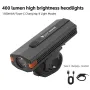 WEST BIKING 1500mAh Battery Bike Headlight 400 Brightness Type-C Waterproof 4 Light Modes Bicycle Front Light for Night Cycling