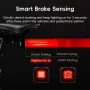 ROCKBROS Smart Bicycle Brake Sensing Taillight 12 Light Modes Vibration Sync Feedback IPX6 Waterproof USB Rechargeable Safe Rear Light for MTB Road Bike Cycling