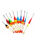 10Pcs Fishing Floats Set Vertical Buoy Sea Fishing Floats Assorted Size Fishing Accessories for Most Type of Angling with Attachment Rubbers Fishing Lures