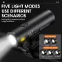 WEST BIKING 500LM 85° Floodlight Bicycle Front Light 5000mAh USB Rechargeable 200m Long-range Cycling Headlight Aluminium Alloy Bike Lamp
