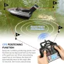 500m Signal Reception Smart Electric RC Fishing Boats Dual Motor 5200mAh Battery GPS Intelligent System 4 Positioning Points Auto Return LCD Power Display Light Control Outdoor Bait Delivery Boat Fishing Boat