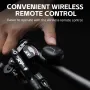 ROCKBROS REX01 Fanale posteriore per bicicletta con sensore di frenata intelligente, batteria da 500 mAh, 5 modalità di illuminazione, luce posteriore per bicicletta impermeabile IPX6 ricaricabile tramite USB-C con telecomando wireless per il ciclismo