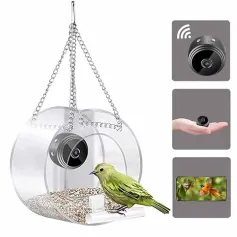ZANLURE Smart Identify Bird Feeder Camera 1080P HD Video Recording Outdoor Hanging Real-time Monitoring Bird Feeder WiFi Connection Pet Feeding Cage