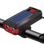 Đèn pha xe đạp sạc bằng năng lượng mặt trời LED siêu sáng 4000mAh Pin chống nước 4 chế độ sáng Đèn pin cảnh báo có còi 120dB cho đạp xe ban đêm