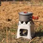Portable Outdoor Wood Camping Barbecue Wood Stove Camping Portable Folding Card Stove Titanium Alloy Stove Titanium