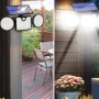 Outdoor Solar Powered Flood Lights With Movement Detection 3 Adjustable Heads And 270° Wide Angle
