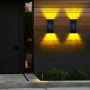 2PCS Outdoor Solar Light LED Waterproof Decoration Wall Lamp for Fence Porch Country Balcony House Garden Street Lighting