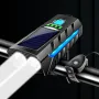 Bikight 4'ü 1 arada Güneş Enerjili Bisiklet Farı 2400mAh Pil Güç Bankası 3 Işık Modu Su Geçirmez Bisiklet Ön Lambası 130db Korna ile MTB Bisiklet Motosiklet Elektrikli Araç için