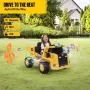 FUNTOK DT01A 12V 7AH Licensed Caterpillar Kids Ride on Truck Car 4km/h Max Speed Safety Rechargeable Powered Electric Car for 3-6 Years Old Kids with Shovel Remote Control Bluetooth MP3 Player