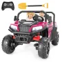 FUNTOK U01S 24V 7AH Double Seater Kids Ride on Truck Car 8km/h Max Speed Safety Rechargeable Powered Electric Car for 3-8 Years Old Kids with Remote Control