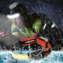 COB LED Headlight with Red Strobe Warning USB Rechargeable Headlight Red Light Floodlight Perfect for Riding and Working Head Lamp