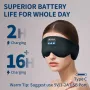 KALOAD Máscara de dormir de algodão macio Bluetooth V5.3 HiFi Music Tipo C com carregamento USB e faixa de cabeça para dormir à noite em viagens