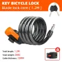 Cadeado de bicicleta anti-roubo XANES com 1,2 m de comprimento, liga de aço, proteção resistente, à prova d'água, portátil, para bicicleta MTB, bicicleta de estrada
