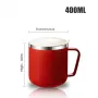 IPRee 400ml Portable Thermal Water Bottle 304 Stainless Steel Coffee Thermos Cup with Handle Leakproof Vacuum Flask Insulated Cup