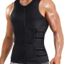 Men Body Shaper Sweat Suit Double Belt Waist Trainer Abdomen Slimming Sweat Vest Fat Burner Shapewear Tank Tops Fitness Belt