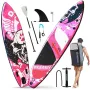 [US Direct] WKERSIY Inflatable Stand Up Paddleboard Surfing Board 6 In-ch Surfboard Surf Set with Paddleboard Surf Fin Coiled Leash Inflator Pump and Carry Bag SYFC320SKULL